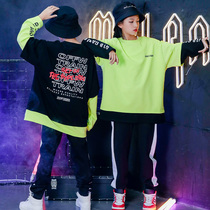 Childrens street dance suit boys spring and autumn clothes loose children hiphop hip hop girl jazz dance costume