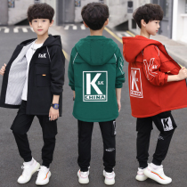 Childrens clothing boys spring suit 2020 new childrens foreign style boys spring and autumn sports handsome casual two-piece set tide