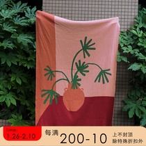 Draft Independent Design Nordic Knitted Travel Nap Blanket Office Air Conditioning Cover Blanket Pukui