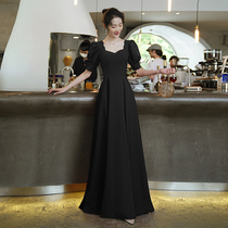 Black Evening Gown Dress New 2022 Burst Atmospheric Advanced Sensation Host Banquet ELEGANT TEMPERAMENT