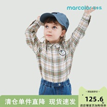 Shopping mall with the same style Macalle 2022 spring new boys shirt long-sleeved baby shirt plaid spring and autumn foreign style jacket