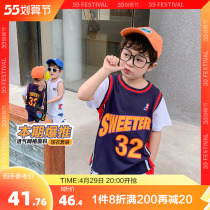 (1 piece 8-fold) boy short sleeve jersey suit summer load wave 2021 summer new CUHK child childrens clothing