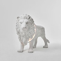 Lion landing light in the prototype house of the resin living room of the lobby of the modern luxury creative hotel in Northern Europe