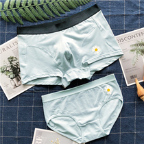 New cotton couple underwear cute cartoon personality pair of men and women with middle waist couple underwear suit