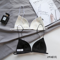 Summer sexy French underwear womens thin back without steel ring triangle cup bralette girl thin belt bra Net Red