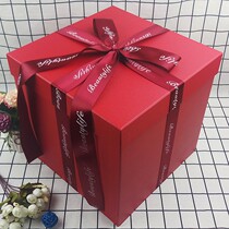 Large red birthday gift box empty box New Year gift box Christmas packaging packaging ceremony gift box sending girlfriend