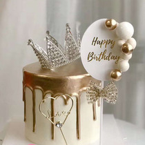 Crown Cake Bake Fittings High and Low Triangle Silver Pearl Diamond Crown Birthday Cake Decoration Accessories