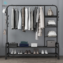 Simple drying rack floor-to-ceiling household hanger small clothes rack in bedroom single pole Net red coat rack