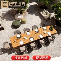 Milk tea shop outdoor courtyard leisure rattan chair three-five-piece set Coffee shop outdoor table and chair Waterproof sunscreen small coffee table