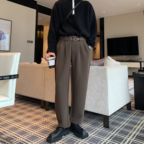 Hualun Fall Winter Free Casual Pants Mens Straight Leg Loose Korean Edition Trend Drop Tide Suit Pants Suit Pants
