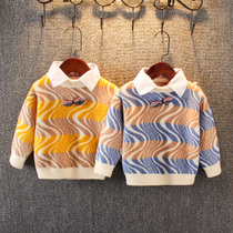  Baby spring and autumn sweater boys bottoming shirt childrens knitted sweater 2019 new Korean childrens clothing western style sweater