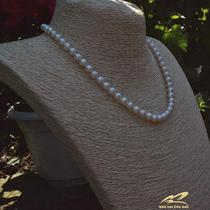 Natural seawater pearl necklace China Nanzhu 7 5-8mm positive round flawless intense light