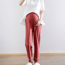 Big Code Pregnant Woman Modell Tobellied Underpants Sleeping Pants Home Pants 2021 New Spring Summer Thin postpartum postpartum