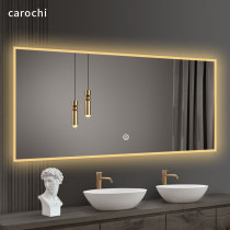 Toilet mirror with lamp hanging wall type HD mirror explosion-proof touch screen led light mirror bathroom smart mirror