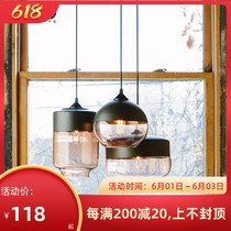 Nordic Retro Industrial Wind Home Living Room Dining Room Cafe Cafe Lamps Creative Personality Brief Modern Glass Chandelier