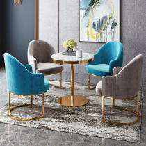 Nordic single sofa chair light and luxurious casual chair ins reception in talks table and chairs brief modern rock board round table combination