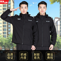 Security special service fleece stormtrooper outdoor warm waterproof multi-functional duty suit Autumn and winter suit Special training work clothes