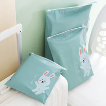  Cartoon waterproof zipper drawstring pocket Home travel sub-packing finishing bag Sealed bag Kindergarten dirty clothes storage bag