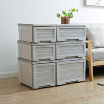 Wanyuan Hong wardrobe storage box Drawer type plastic laminated storage box Transparent large storage box Clothes finishing box