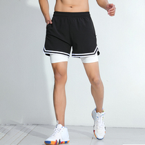Summer Mens American Fake Two Double Shorts Basketball Training Pants 40% Pants Speed Dry Breathable Loose Sports Pants