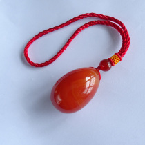 Water jade ice spirit natural crystal stone play red agate egg hand piece agate egg pendant object