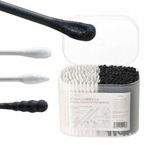 Japanese cotton swab ear sticky black boxed wooden stick spiral round head paper shaft cotton stick face small spoon head