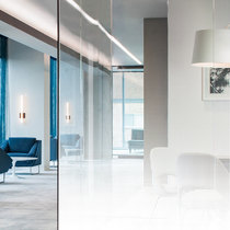 Custom transparent electrostatic film sliding door anti-collision glass film business meeting room company office UV fog dense dot