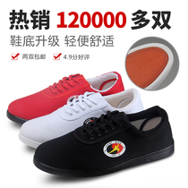 Cotton tai chi shoes canvas beef tendon bottom autumn and winter boys and girls martial arts practice soft bottom tai chi sports kung fu shoes