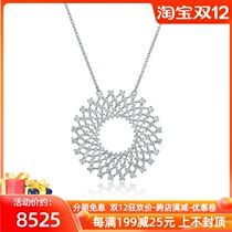 18K Gold 1 8 karat luxury diamond necklace fully-jewelled luxury pendant women real diamonds choker sweater chain