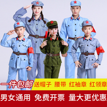 61 Red Army performed to serve adult children male and female uniformed 8-way army chorus male and female stage drama New Fourth Army