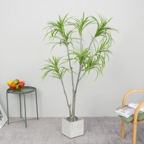 Large Nordic simulation plant floor iron tree bonsai indoor living room TV cabinet decoration fake potted green plant ornaments