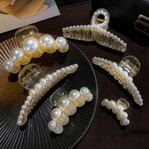 ins elegant pearl rear brain spoon hair clip Korean temperament gripping clip shark clip hair clip hair clip hair clip hair accessories