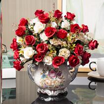 Fake flowers on the coffee table artificial flowers decorative flowers small bouquets dining table floral ornaments indoor ornaments