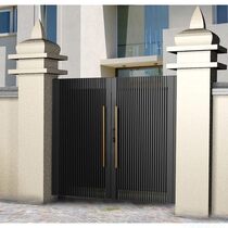 Modern Minimalist Flowers Iron Art Gate Countryside Villa Courtyard Door Double Open Venetian Door Garden Entrance Door Yard Fence Door