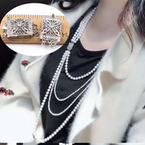 s925 sterling silver necklace pearl necklace multi-breasted bracelet multi-layer Button three-breasted DIY accessories material