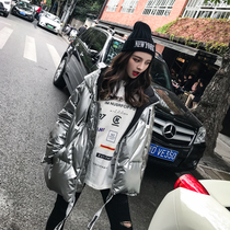 South Korea 2020 winter new glossy cotton clothes womens loose hooded bread clothes fashion short down cotton clothes tide