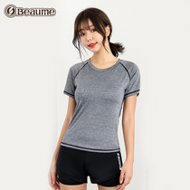 Womens short sleeve T-shirt fashion breathable fabric fitness running yoga outdoor sports