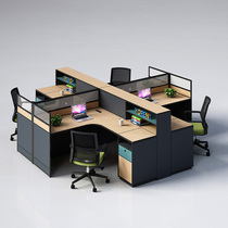 Minimalist Modern Staff Desk 2 4 6 People Screen cassette Employee table and chairs Combined office Double station