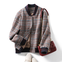 ROUJE POWER small handsome standing collar baseball jacket jacket 2021 autumn and winter New versatile temperament woolen jacket