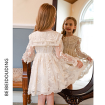 Girls dress spring and autumn 2021 childrens foreign princess skirt Net red popular childrens autumn womens baby skirt