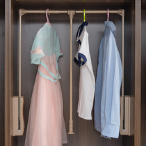  Wardrobe push-pull damping lifting hanger Cloakroom hanger Pull-down hanging rod Buffer telescopic lifting rod