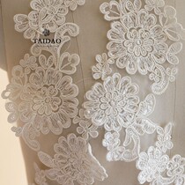 DIY decorative clothing flower accessories s37 car strand embroidery lace decals ivory white dress dress cloth stickers