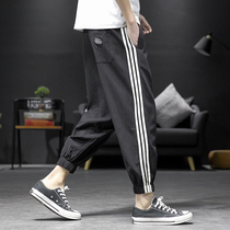 Dark men mens ruffian pants mens ankle-length pants Korean version of the trend Joker foot tooling spring and autumn leisure sweatpants