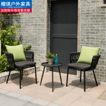 Outdoor table and chairs balcony Three sets Nordic hotel Minjuku Leisure terrace Courtyard Villa Garden Brief single chair