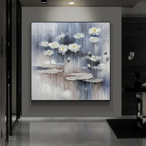 Pure Hand Painted Oil Painting Modern Flowers Genguan Corridor Hung Painting Living-room Bedroom Sofa Mural Nordic Light Lavish Decoration Painting