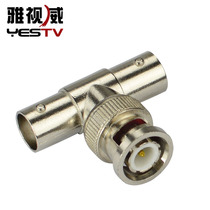 Monitoring BNC three-way connector T-head 3-way 1 male 2 female camera video signal HD male and female adapter