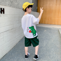 Childrens clothing boys summer clothes 2021 New set children handsome foreign summer short sleeve boys Net red in big childrens clothes