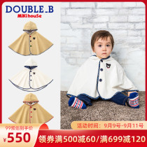 Sunscreen Windproof Cloak Mikihouse Double_ B Japanese Little Black Bear Embroidery Circle Cotton Material Collection