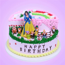 White Snow Princess With Seven Dwarfs Birthday Cake Decoration Swing Piece Baking Dessert Table Dress Up Paparazzi