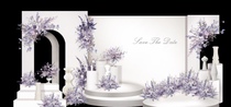 White purple Korean hipster wedding design psd source file layered wedding renderings props ins